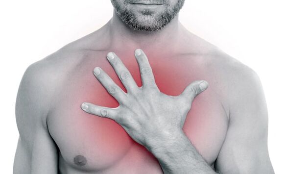 Chest pain when thoracic osteonecrosis